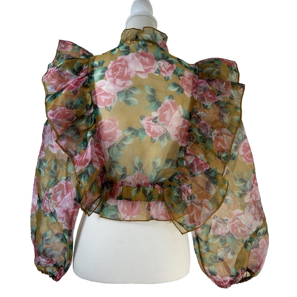 Coquette Castle Core Festival Fairy Core Whimsigoth Holiday Sheer Top Sz M New - Picture 4 of 9